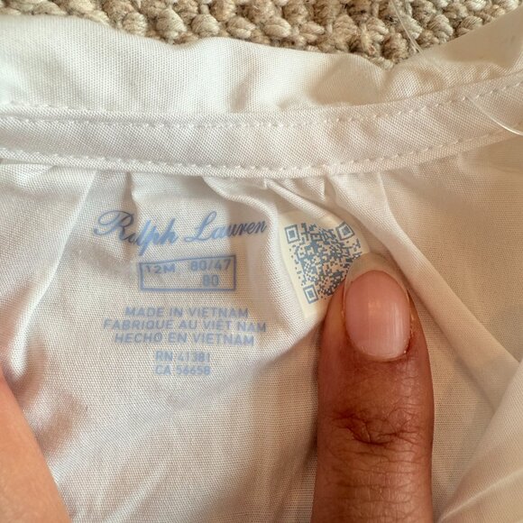 Ralph Lauren button up size 12mo - Picture 2 of 3